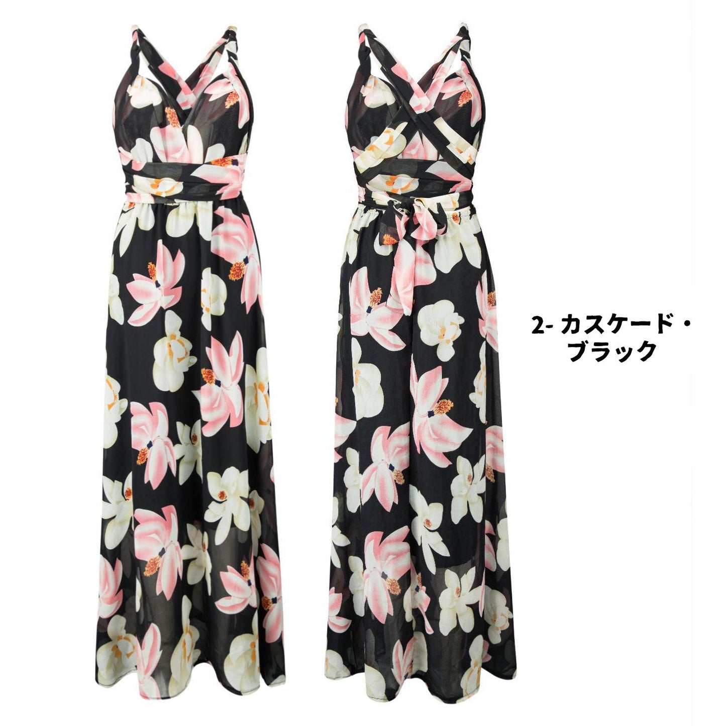 TW004 プリント ツイスト&ラップドレス 4種