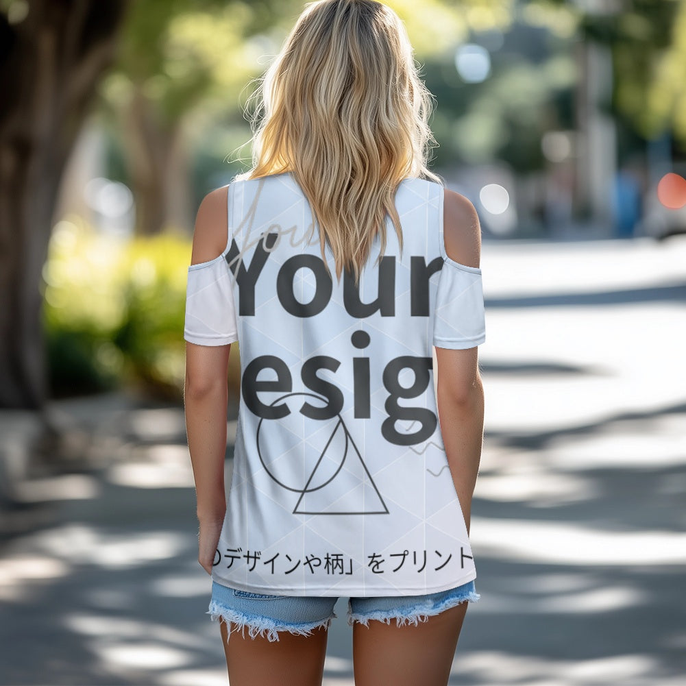 カスタムプリント オフショルダー半袖Tシャツ | CZY48