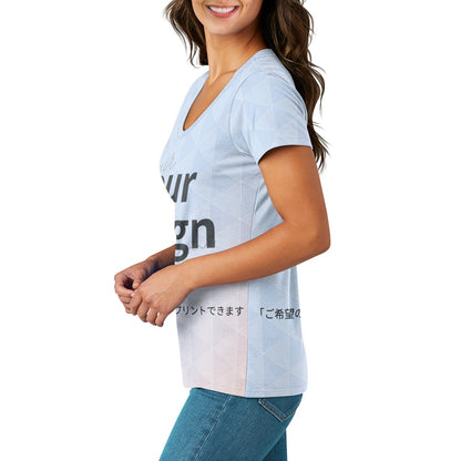 カスタムプリント レディースVネックTシャツ | AZ14