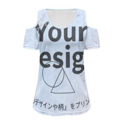 カスタムプリント オフショルダー半袖Tシャツ | CZY48
