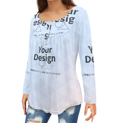 カスタムプリント カジュアルロングスリーブTシャツ | D36