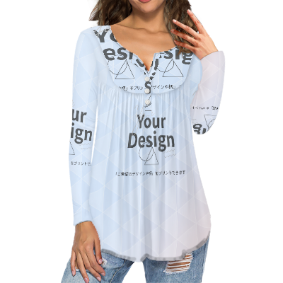 カスタムプリント カジュアルロングスリーブTシャツ | D36
