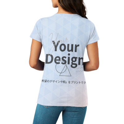 カスタムプリント レディース VネックTシャツ | AZ14