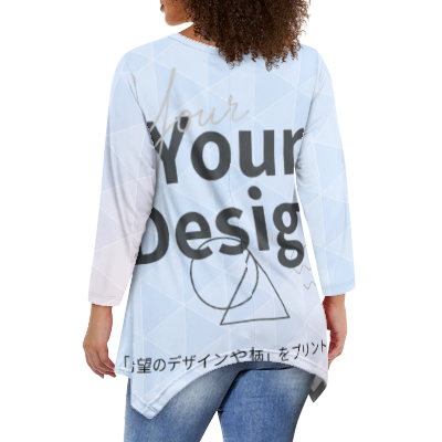 カスタムプリント レディースイレギュラー長袖トップス | CZA15