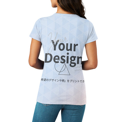 カスタムプリント レディースVネックTシャツ | AZ14