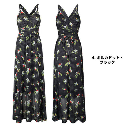 TW005 プリント ツイスト＆ラップドレス